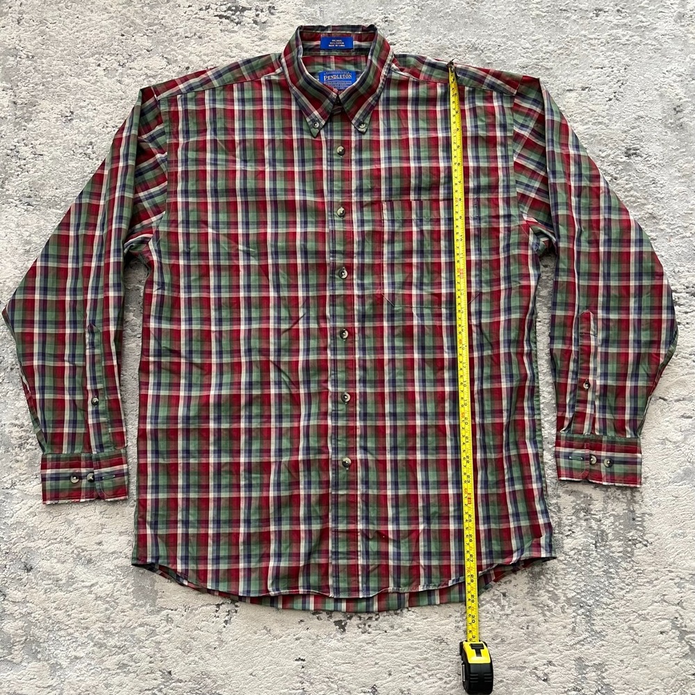 PENDLETON Button Down Shirt Men's M Cotton Multicolo Plaid Checks Long Sleeve